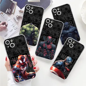 szilikon tok iPhone 15 14 12 13 12 Mini 11 Pro Max Xs XR 6 7 8 Plus SE átlátszó puha borítók Marvel Deluxe Spider Ironman