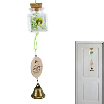 Szélharang palack átlátszó üvegpalack szélharang dekoratív gyönyörű fali dekoráció fém csengővel otthonra