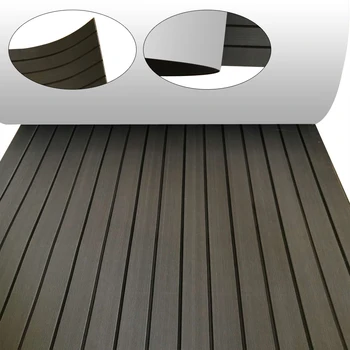 sötétszürke, fekete csíkokkal EVA hab teak lemez tengeri padló 35.4inchX94.5inch Yacht szintetikus hajófedélzet öntapadó pa