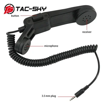 Ts Tac-Sky katonai taktikai kézi mikrofon Ptt adapter H250 Ptt 3.5Mm mobiltelefon csatlakozó Apple Samsung HTC telefonokhoz