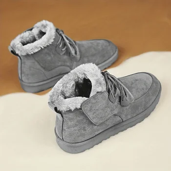 Téli meleg hóálló pamut cipők vízálló túracipők Sétabakancsok velúr felső szőrme bélelt szélálló és meleg