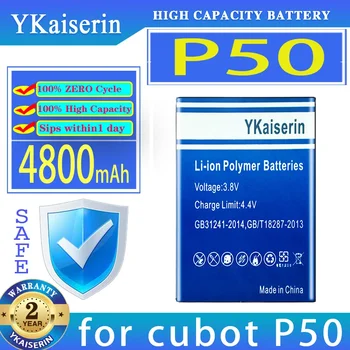 YKaiserin 4800mAh csereakkumulátor P 50 (J9) cubot P50 mobiltelefon akkumulátorokhoz
