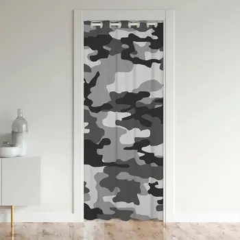 álcázás Katonai stílusú álcázó szürke ajtófüggönyök szekrény Noren a hálószobához Nappali otthoni sötétítő ajtók fedél elválasztó függöny