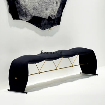 Étkezőszék Hosszú szék Olasz hálószobai cipő Változó fény Luxus ágy végi széklet