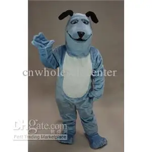 Új felnőtt forró eladó hab aranyos kék kölyök kutya díszes rajzfilm kabala jelmez plüss karácsonyi díszes ruha Halloween kabala jelmez