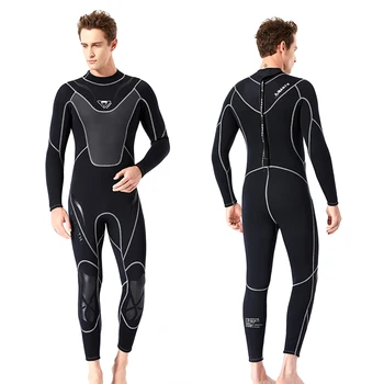 Úszó búvárruha férfi 3 mm-es neoprén teljes testet fedő búvárruha hátsó cipzárral búvárruha szörfözéshez Búvárkodás Snorkeling Vízi sportok
