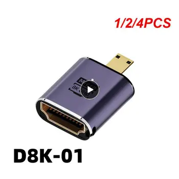 1/2/4PCS HDMI-kompatibilis adapter 90 270 fokos derékszögű férfi-anya átalakító 8K csatlakozó Mini / Micro HDMI-kompatibilis
