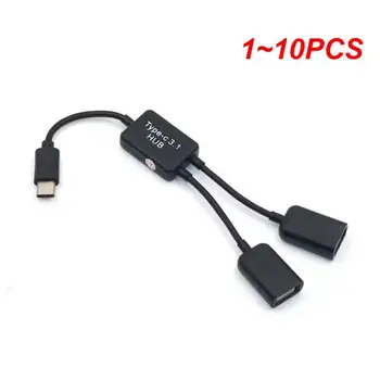 1 ~ 10DB Micro USB / C típusú - 2 OTG kétportos HUB kábel Y Splitter Micro-USB Type-C adapter átalakító táblagéphez Android egér
