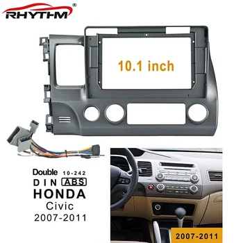 10.1 hüvelykes 2din autó fascia a HONDA CIVIC 2007-2011 bal kerék fascias Face Panel műszerfalon belüli telepítés Double Din autó DVD keret