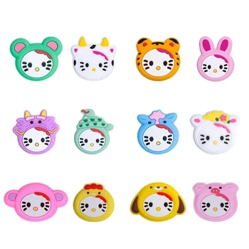 10db Sanrio Hello Kitty szilikon gyöngyök Élelmiszer minőségű baba fogak játék puha rágás fogzás DIY cumi lánc nyaklánc