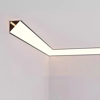 1M felső saroklámpa LED mennyezeti alumínium profil háztartási beltéri 45 ° -os ferde gerendás mennyezeti díszléc LED szalag világításhoz