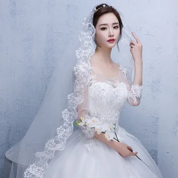 2019 Kiváló minőségű fehér esküvői fátyol rövid menyasszonyi fátyol Kristálygyöngyös fátyol esküvői kiegészítők