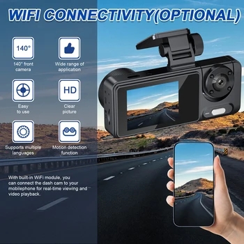 2023 Új kamera autókhoz Black Box HD 1080P autós videofelvevő WIFI éjjellátó hurok felvétellel DVR autós kamera