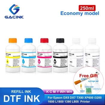 250ML DTF tinta textiltinta Epson DX5 DX6 DX7 XP600 i3200 nyomtatófejhez F2100 F3070 L805 L800 L1800 ruhaipari tinta (gazdaságos modell)