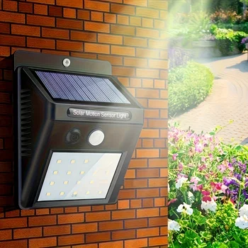 30 LED napelemes lámpa 20Leds fali lámpa Kültéri napelemes fény vízálló napelemes napfényes utcai lámpa kerti dekoráció