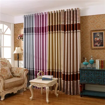 4 szín csíkok vízszintes sötétítő ablakfüggönyök nappali, konyha, kiváló minőségű dekoratív függönyök hálószoba, iroda számára