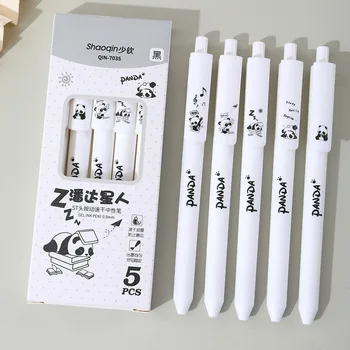40 db/lot Kawaii Panda Press Gel Pen Cute 0.5mm Black Ink Pens Gift Stationery Office Iskolaszerek Nagykereskedelme