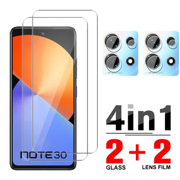 4in1 edzett üveg tok Infinix Note 30 Pro VIP képernyővédő fóliához Infinix Hot 30 30i Hot30i kamera lencsevédő filmhez