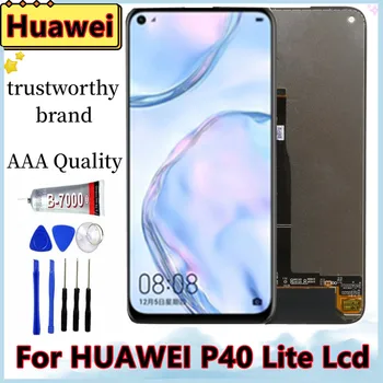 6.4'' Eredeti kijelző csere kerettel a Huawei P40 Lite LCD érintőképernyős digitalizáló szerelvényhez Nova 6 SE LCD képernyőhöz 4