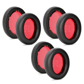 6X fülpárna hab huzatú fülpárnák puha párna Anker Soundcore Life Q10 / Q10 Bluetooth fejhallgatóhoz (piros)