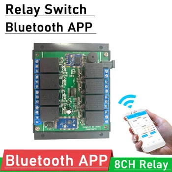 8 CH DC 12V Bluetooth relé vezérlő modul Intelligens kapcsoló vezérlő PHONE APP távirányító ajtózárhoz Hozzáférés-vezérlés