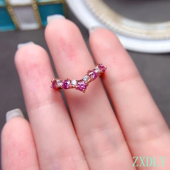 A legújabb ropogós rózsaszín moissanite gyűrű nőknek ékszer eljegyzési gyűrű esküvőre real 925 ezüst Shiny Lab gyémánt