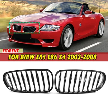 A pár autó első hűtőrács csere fekete ABS egyléces versenyrácsok BMW E85 E86 Z4 2003-2008 autós kiegészítők
