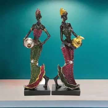 afrikai figura női figura törzsi hölgyszobor szobor gyűjthető műalkotás afrikai dekoráció otthoni irodához