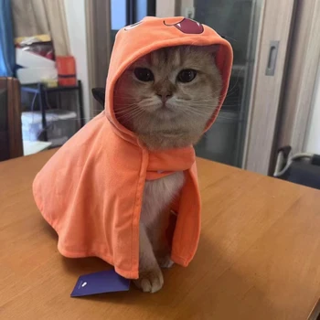 Anime Láncfűrészes ember Pochita köpeny Macska és kutya ruházat Kapucnis köpeny Aranyos cica kiskutya Egyenruha Háziállatok Halloween Party Öltözz fel