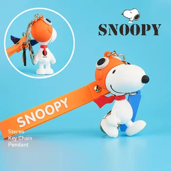 Aranyos Snoopy Szilikon rajzfilm Kulcstartó Felnőtt gyermek iskolatáska kulcs medál Anti-lost kulcstartó Karácsonyi születésnapi ajándék
