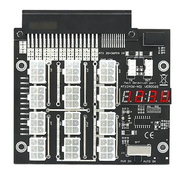ATX 12 port 6Pin Breakout Board tápegység átalakító Flash LED-del Dell tápegységhez 750 W 1100 W 2000 W bányászathoz