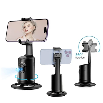  Automatikus arckövető okostelefon-tartó távirányítóval, 360 ° -os forgatási gesztusvezérléssel Gimbal stabilizátor mobil videó Vloghoz