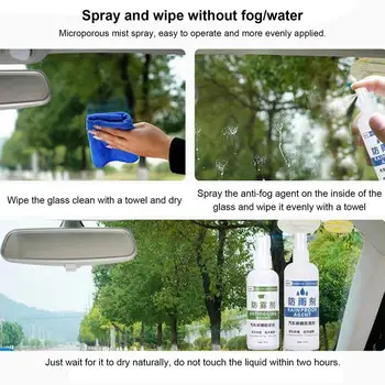  Automatikus szélvédőtisztító szer Automatikus üveg ködgátló spray esőriasztó spray vízálló spray 100ml ködgátló szer autóhoz