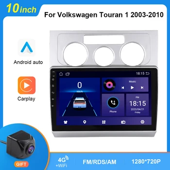 Autoradio VW Volkswagen Touran 1 2003-2010 Android 10 autórádió Carplay Auto multimédia lejátszó sztereó videó navigáció GPS