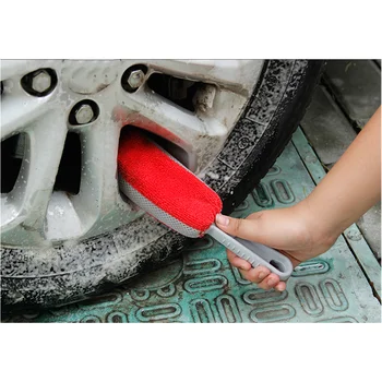 Autó kerékagy tisztító kefe csúszásgátló gumibevonatú fogantyú gumiabroncs kefe acél felni szivacs autó részletező kefe automatikus tisztító eszközök