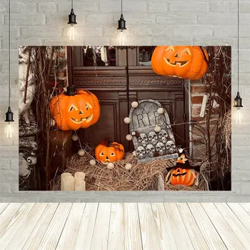 Avezano Halloween portré fotózás háttér tök lámpás sírkő fa ajtó háttér fotóstúdió fotozóna kellék