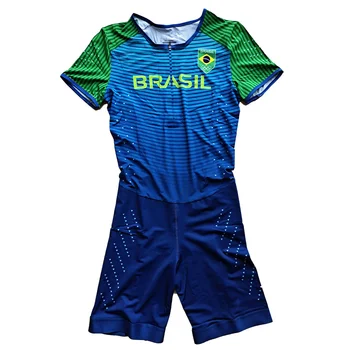 Brazília speedsuit rövidujjú harisnyanadrág férfi atlétika és terep gyors futás egyrészes öltöny Leotard gyors sebességű futóruha testreszabható