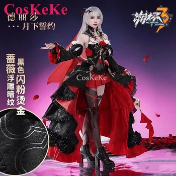 CosKeKe Theresa Apokalipszis cosplay játék Honkai Impact 3 jelmez fogadalom a Hold alatt Gyönyörű formális ruha Szerepjáték ruházat Új