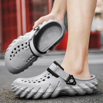 Croc cipő férfi 2023 Új divat alkalmi strand Baotou papucs EVA lélegző puha lapos sarkú Kétszemélyes viseletű sokoldalú férfi papucs