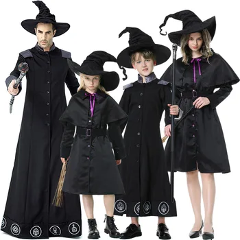 Családi ruházat Halloween jelmezek Köntösök Nők Férfiak Cosplay varázslók Színpadi előadások Boszorkány Szülő-gyermek jelmezek Fiúk Lányok
