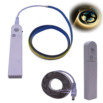 DC 5V USB COB LED Rugalmas szalag meleg fehér/semleges fehér/hideg fehér Háttérhez Emberi testérzettel rendelkező elemtartó doboz