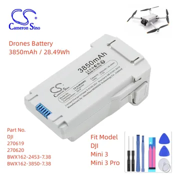 Drones akkumulátor DJI 270619 270620 BWX162-2453-7.38 3850 Mini 3 Pro kapacitás 3850mAh / 28.49Wh Szín szürke típusú Li-polimer