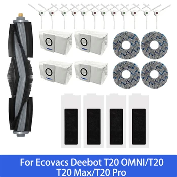 Ecovacs Deebot T20 OMNI / T20 / T20 Max / T20 Pro tartozékokhoz Robot porszívó alkatrészek Porzsák Fő oldalkefe HEPA felmosókendő