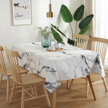 Egyszerű északi márvány mintás asztalhuzat Olajálló asztalterítő otthoni konyhához Abrosz Hotel esküvői parti dekoráció Tea terítő
