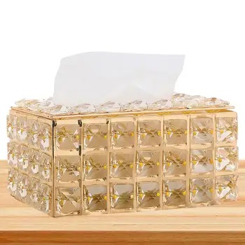 Európai kristályszövet doboz Egyszerű dohányzóasztal asztali téglalap alakú műkristály szövet szalvéta tároló tartó Lakberendezés