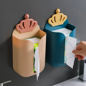 Falra szerelhető szövetdoboz Ingyenes lyukasztó fiókos doboz Helytakarékos WC-papírtartó Papírtörlő polcdoboz Konyhai rendszerező