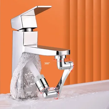  forgó csaptelep 1080 ° -os rozsdamentes acél kar forgatható hosszabbító vízcsap fúvóka konyhai daru levegőztető permetezőfej otthoni fürdőszobához