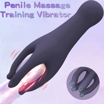 Férfi pénisz késleltetett magömlés edző Glans vibrációs stimuláció Automatikus szopás masszázs Orgazmus Maszturbátor Felnőtt szexuális játékok