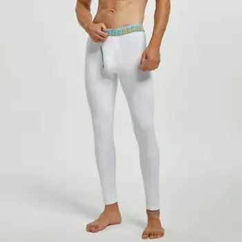 Férfi tiszta pamut őszi nadrág Hosszú Johns nadrág Férfi leggings Vékony férfi kilenc pontos egyszínű meleg nadrág