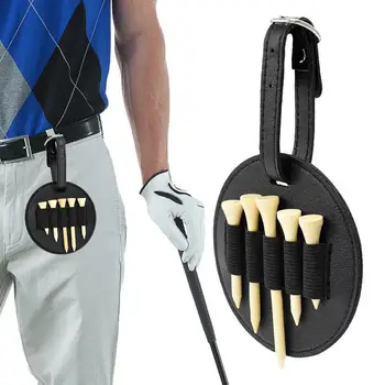 Golf pólók táska PU bőr golflabda póló táska derékszíj tasak fekete golf póló szervező a golf szerelmeseinek férfi nők